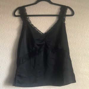 Black satin cami